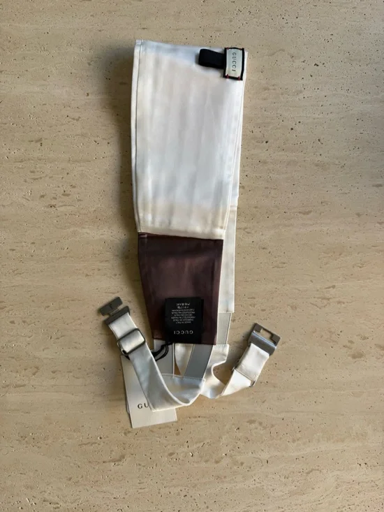 NWT GUCCI SiILK WHITE CUMMERBUND ADJUSTABLE Sz: M - Picture 5 of 13